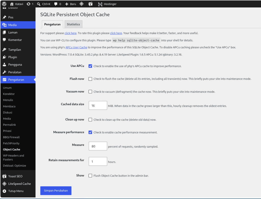 SQLite Object Cache APCu